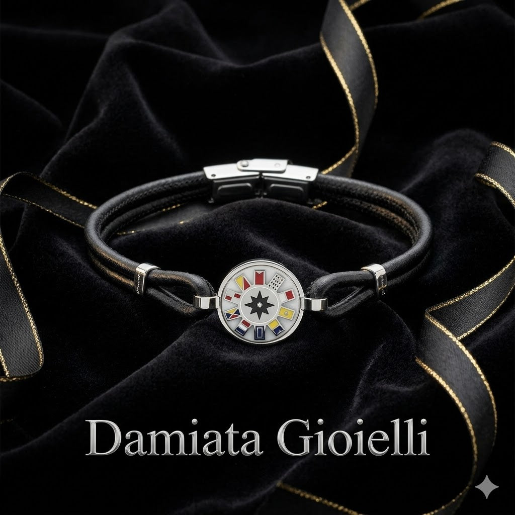Bracciale uomo Yukiko in acciaio e pelle KBRD1231