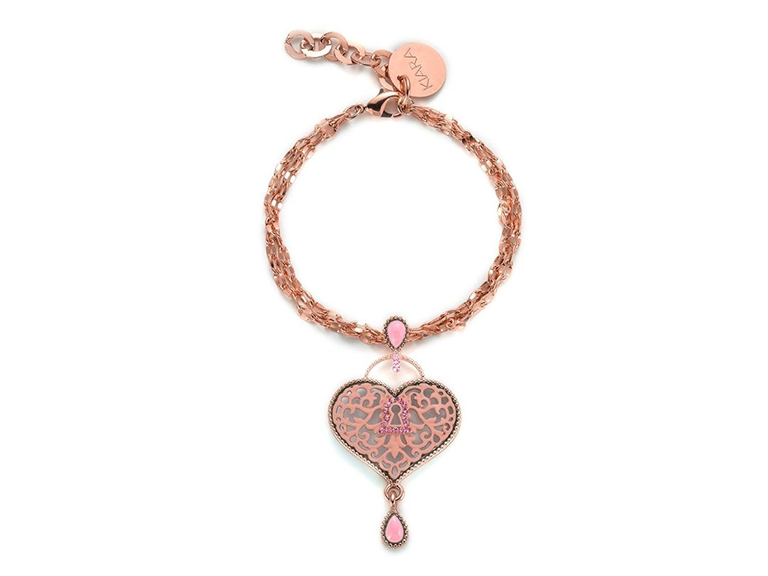 Bracciale donna Kiara Chiave in ottone e resina rosa KBRD1240