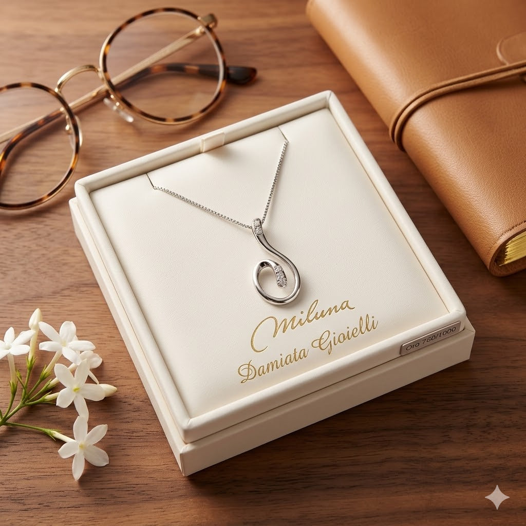 Collana donna Miluna in oro bianco e diamanti KCLD1771M