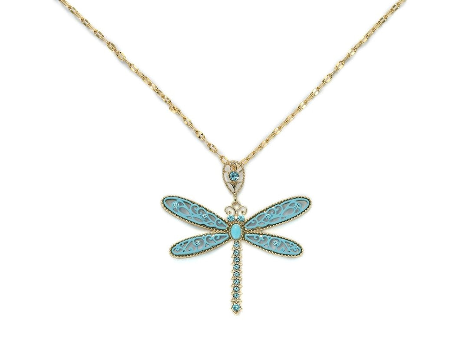 Collana donna Kiara in ottone dorato e resina celeste KCLD3653