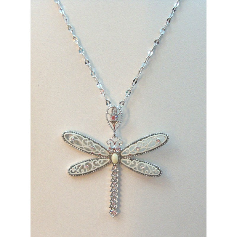 Collana donna Kiara Libellula in ottone e resina bianca KCLD3673