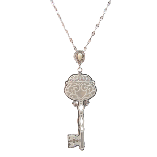 Collana donna Kiara Chiave in ottone e resina bianca KCLD3675