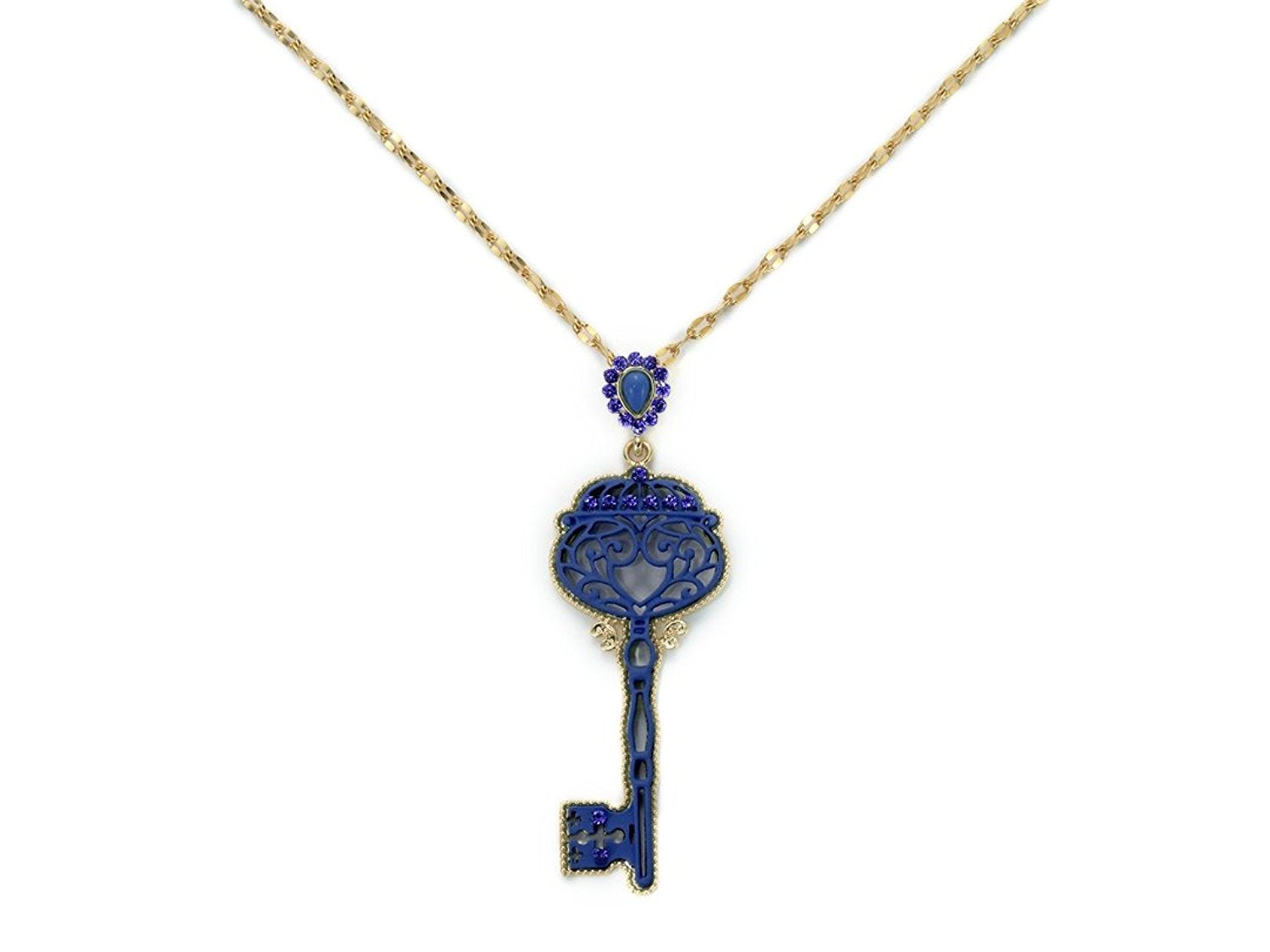 Collana donna Kiara Chiave in ottone e resina blu KCLD3685