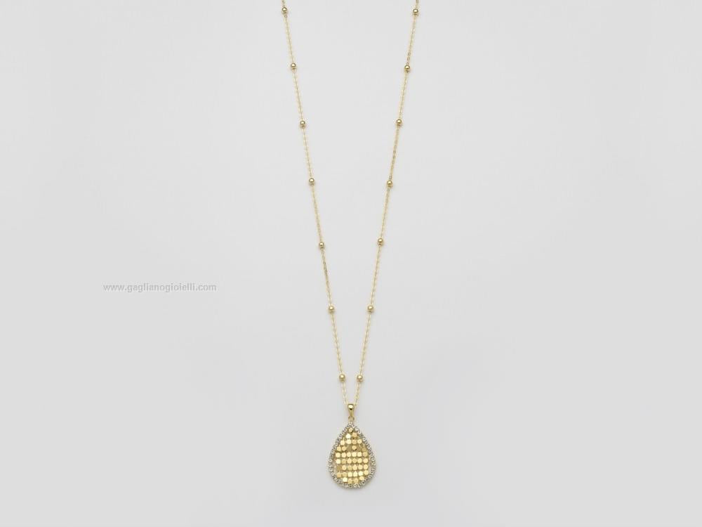 Collana con pendente donna Kiara in ottone e zirconi KCLD3893G