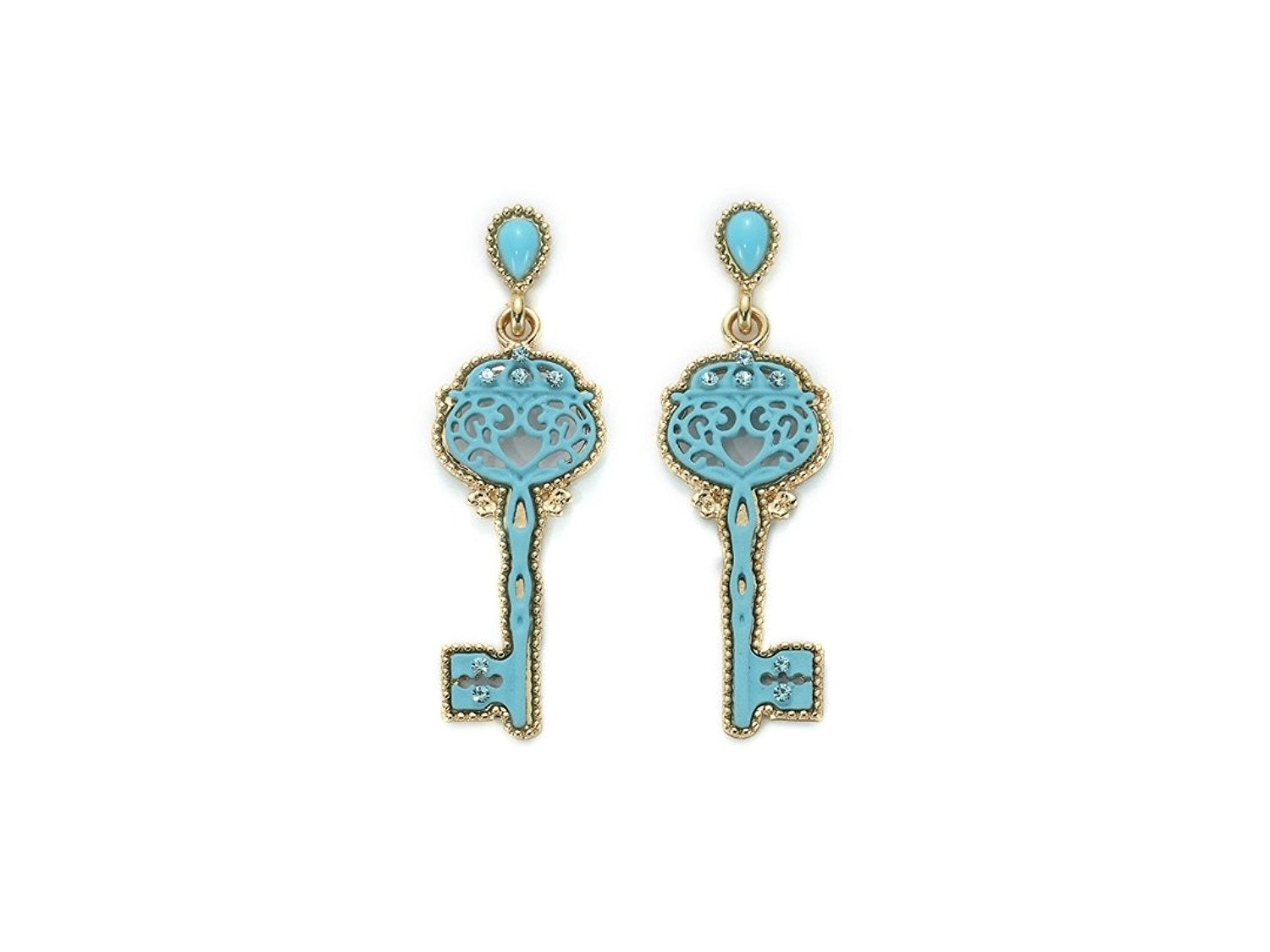 Orecchini pendenti donna Kiara in ottone e resina turchese KERD1880