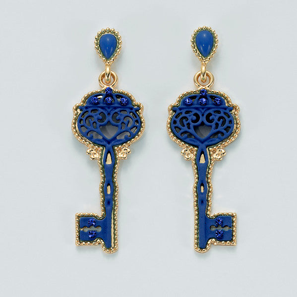 Orecchini pendenti donna Kiara in ottone e resina blu KERD1890