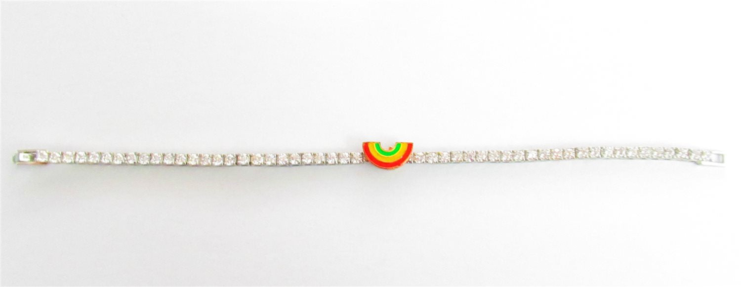 Bracciale tennis donna Kulto in acciaio e zirconi con charm arcobaleno KULTO925