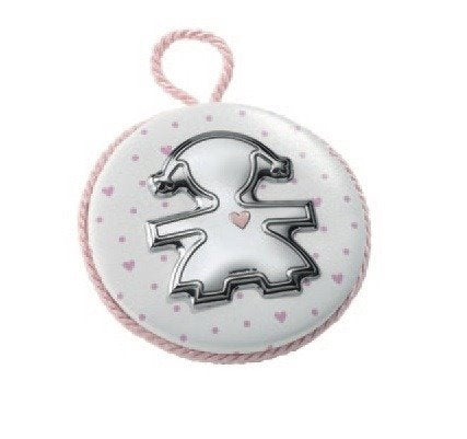 Carillon bimba Le Bebé collezione Amore in pelle rosa e argento LB204/06R