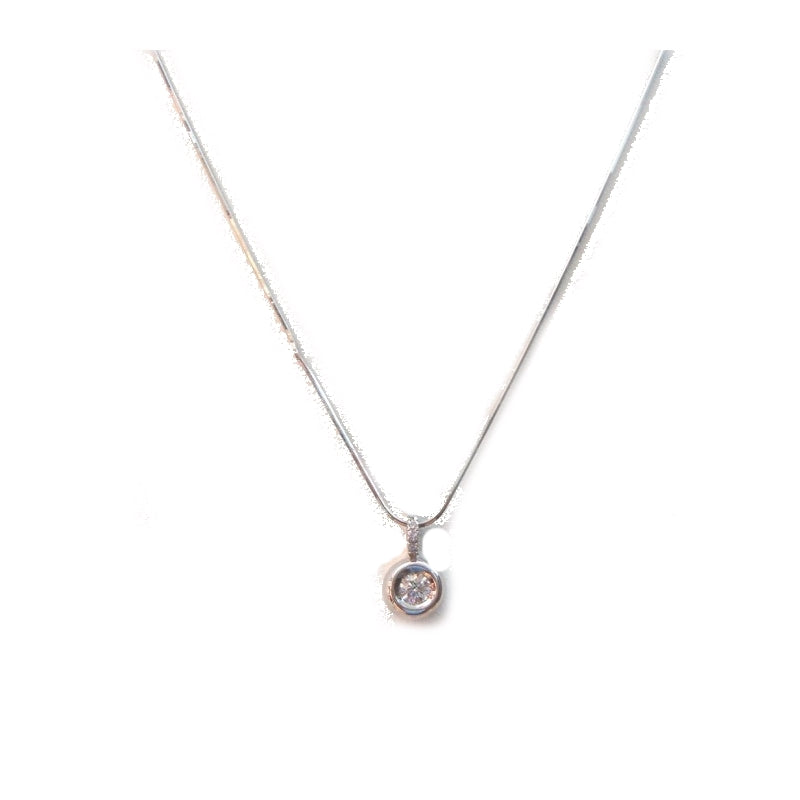 Collana punto luce donna Miluna in oro bianco e diamante LID1462_D20