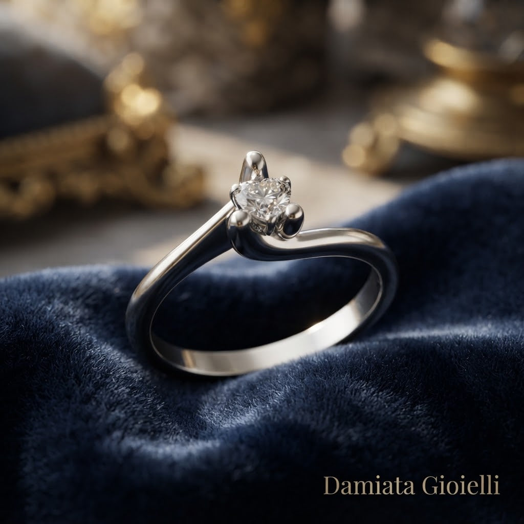 Anello solitario donna Miluna in oro bianco e diamante ref. LID2525Y_014