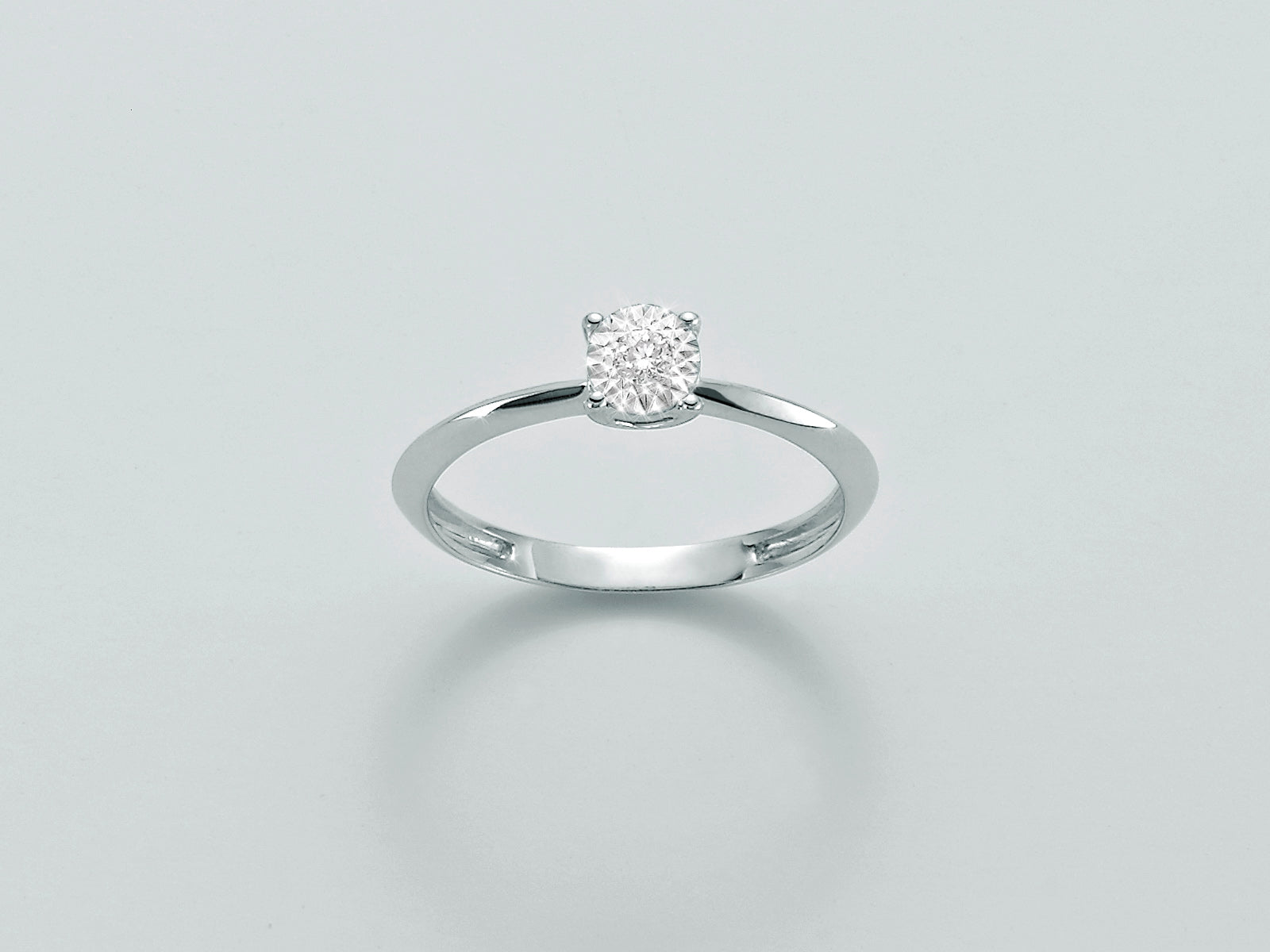 Anello solitario donna Miluna in oro bianco e diamante LID3223