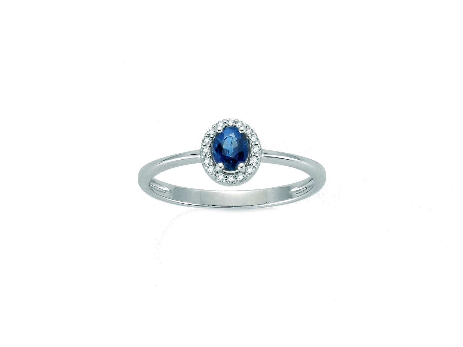 Anello donna Miluna in oro bianco, diamanti e zaffiro blu LID3266