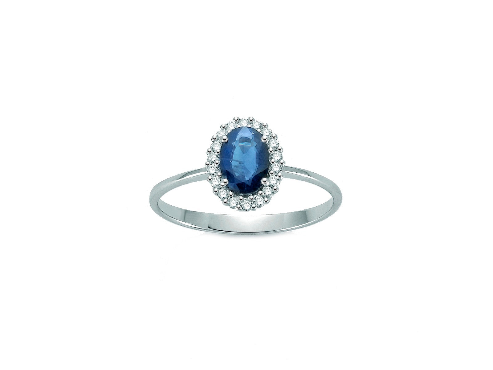 Anello donna Miluna in oro bianco, diamanti e zaffiro blu LID3271-14
