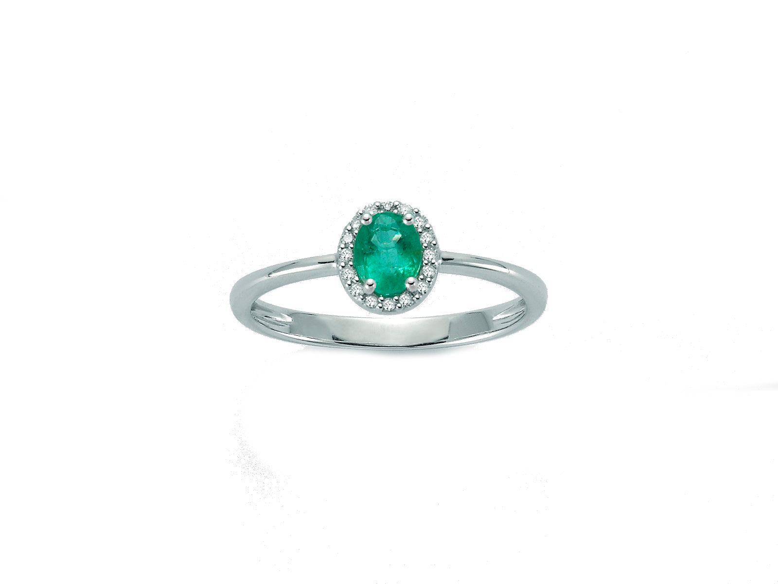 Anello donna Miluna in oro bianco, diamanti e smeraldo LID3272