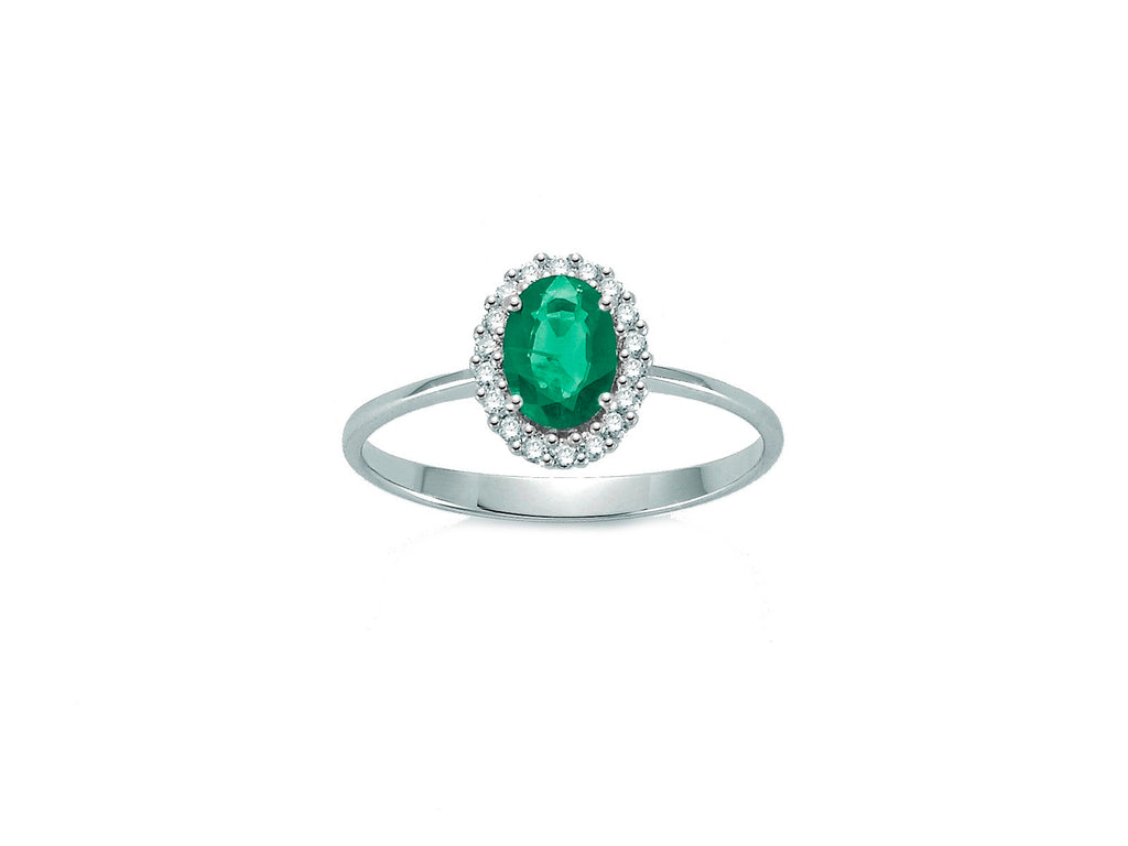 Anello donna Miluna in oro bianco, diamanti e smeraldo LID3279
