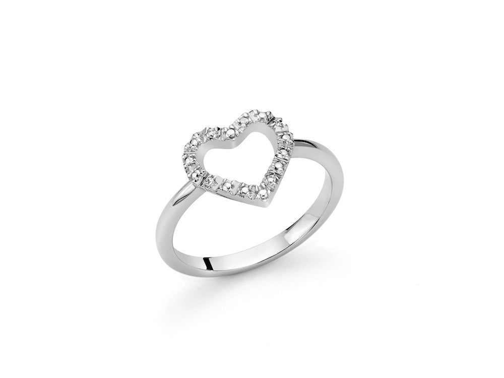 Anello a cuore donna Miluna in argento e diamanti LID3558M14