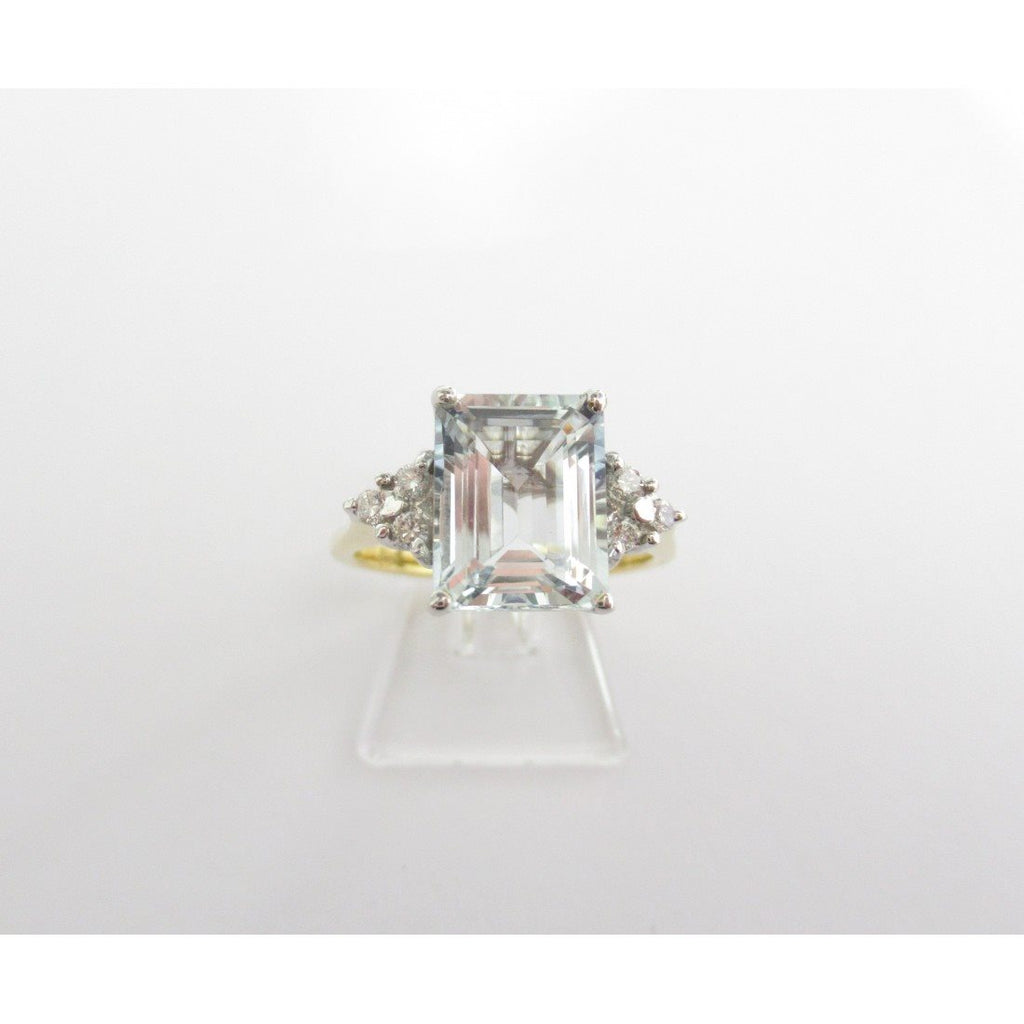 Anello donna Nimei in oro bianco, diamanti e acquamarina LID417