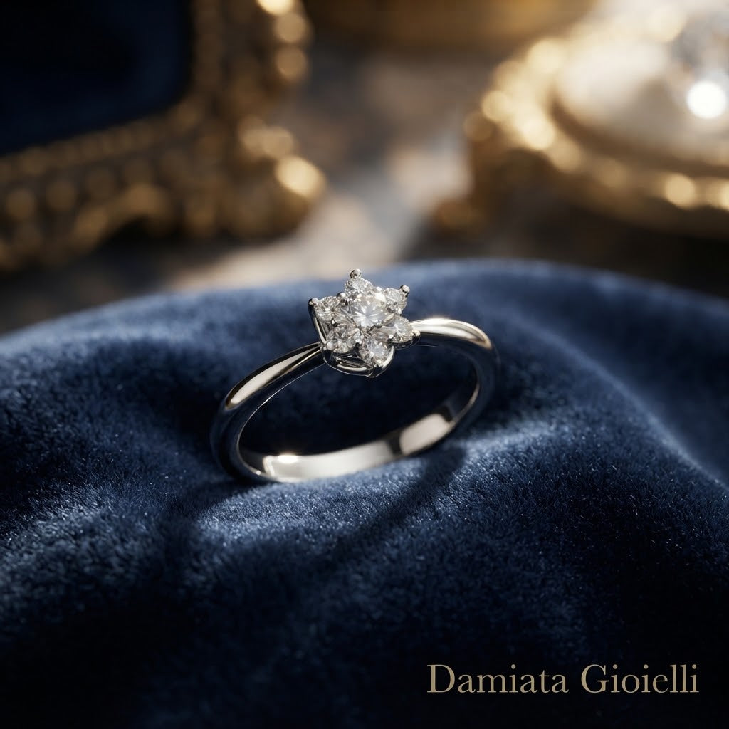 Anello solitario donna Miluna in oro bianco e diamanti ref. LID5182_020S