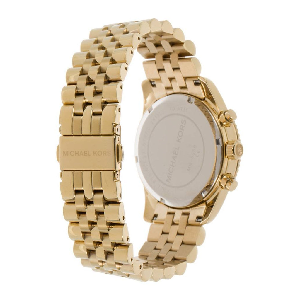 Orologio cronografo donna Michael Kors collezione Lexington in acciaio dorato MK5556