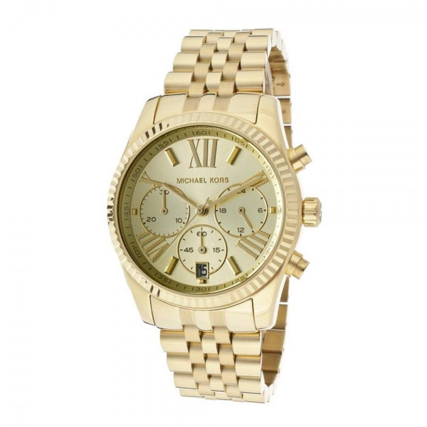 Orologio cronografo donna Michael Kors collezione Lexington in acciaio dorato MK5556