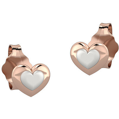 Orecchini a cuore bambina Nanán in argento rosè NAN0133