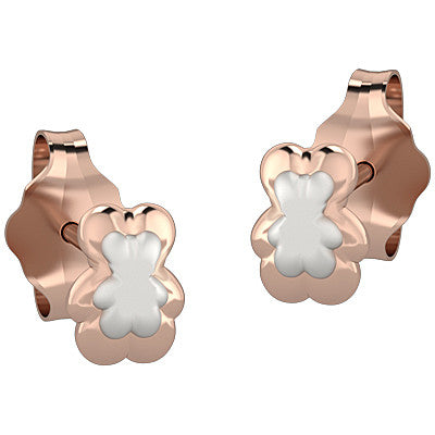 Orecchini a orsacchiotto bambina Nanán in argento bicolore NAN0134