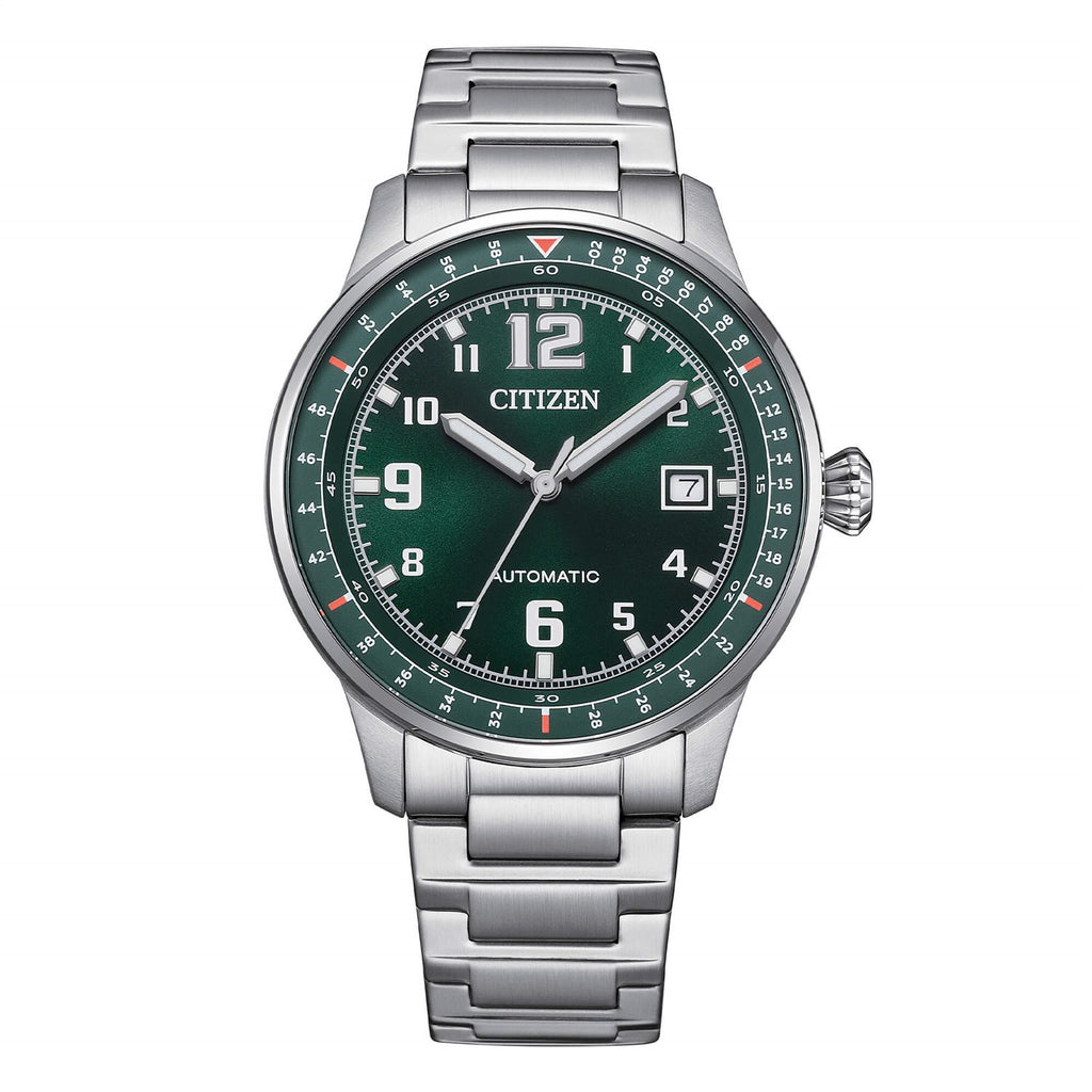 Orologio solo tempo Citizen uomo meccanico "Military" in acciaio NJ0190-51X