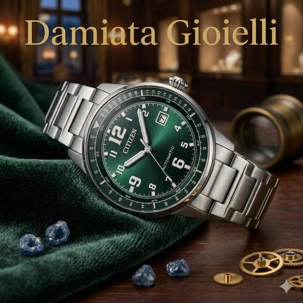 Orologio solo tempo meccanico uomo Citizen "MILITARY" in acciaio NJ0190-51X
