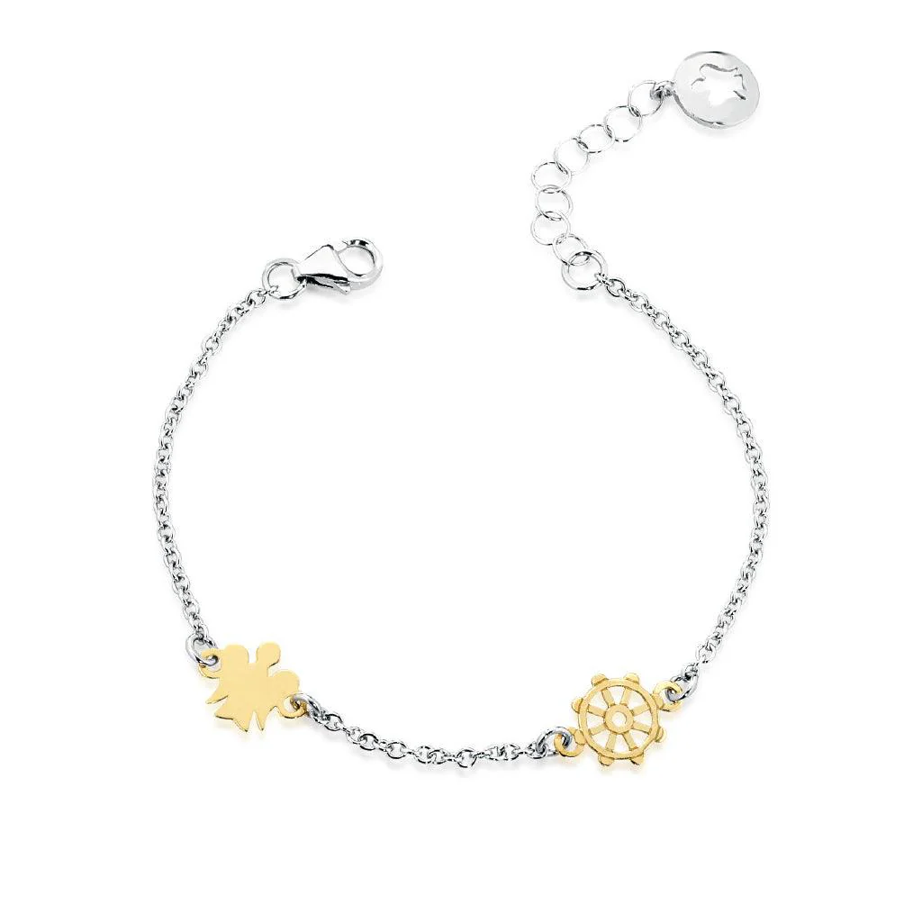 Bracciale bambini Roberto Giannotti in oro bianco e giallo ref. NKT242