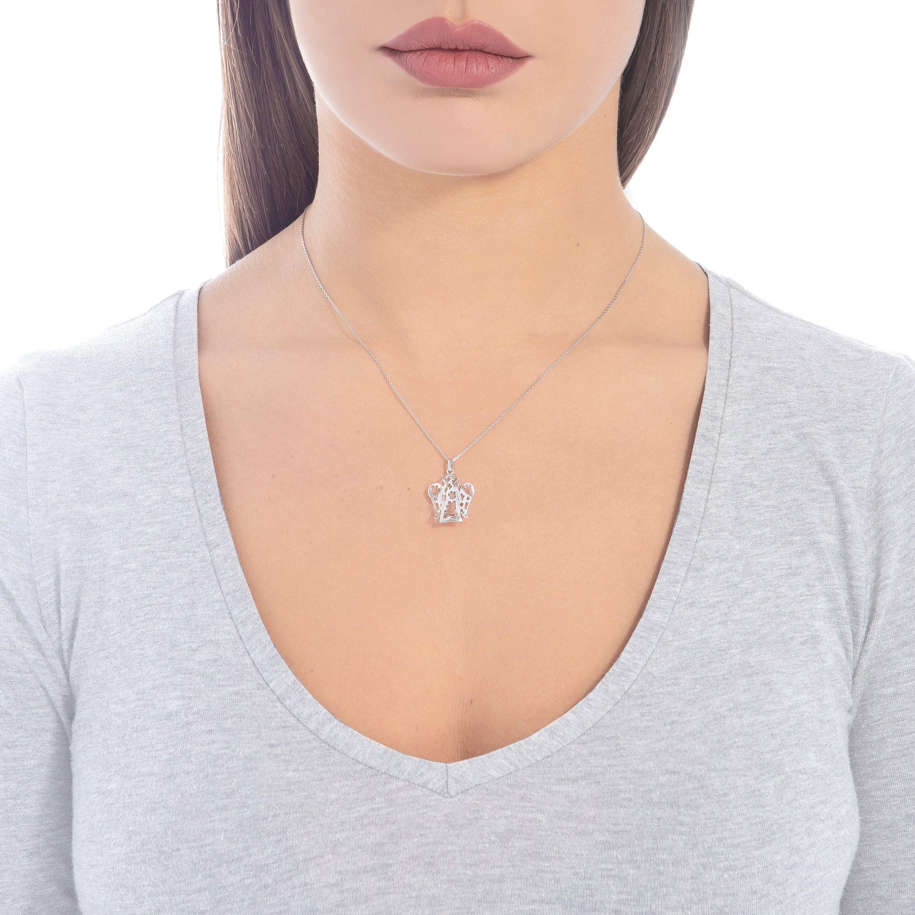 Collana angelo donna Roberto Giannotti in oro bianco NKT292
