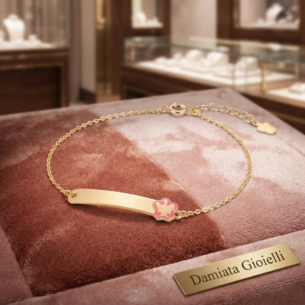 Bracciale con targhetta incidibile bambina Roberto Giannotti in oro giallo ref. NKT377