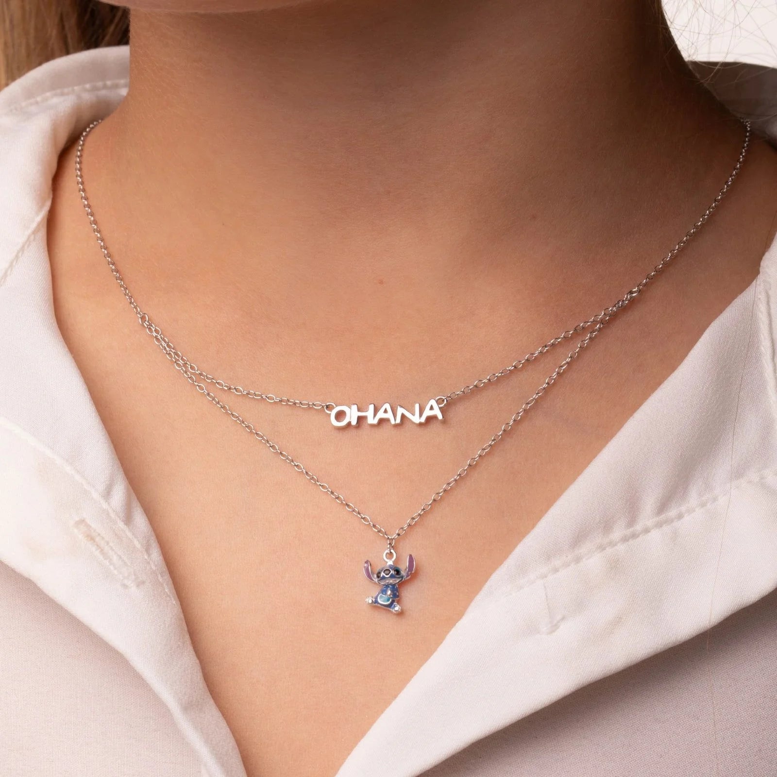 Collana Disney bambina in argento 925% con pendente raffigurante Stitch NS00059SRHL-17.C