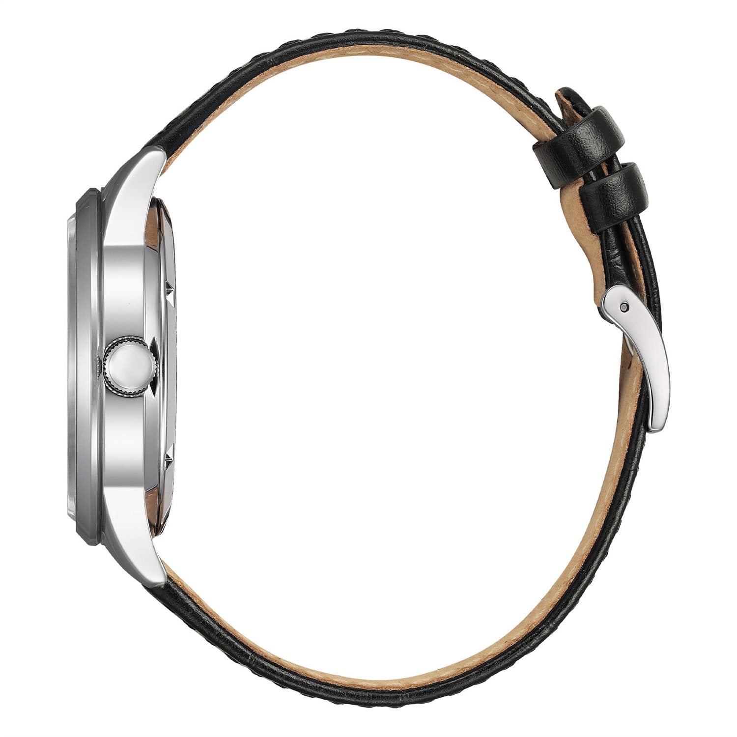 Orologio solo tempo Citizen uomo "OF" automatico in acciaio e pelle NY4058-01E