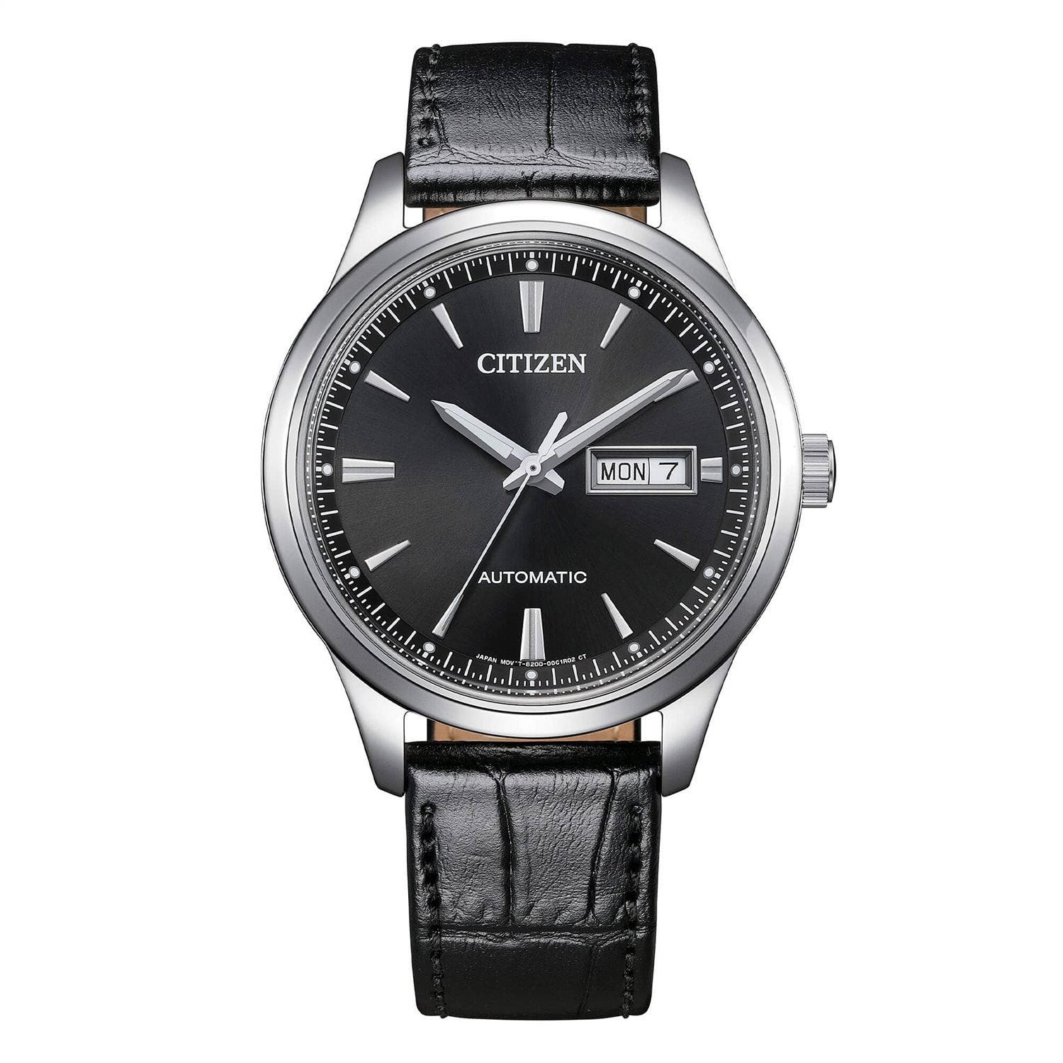 Orologio solo tempo Citizen uomo "OF" automatico in acciaio e pelle NY4058-01E
