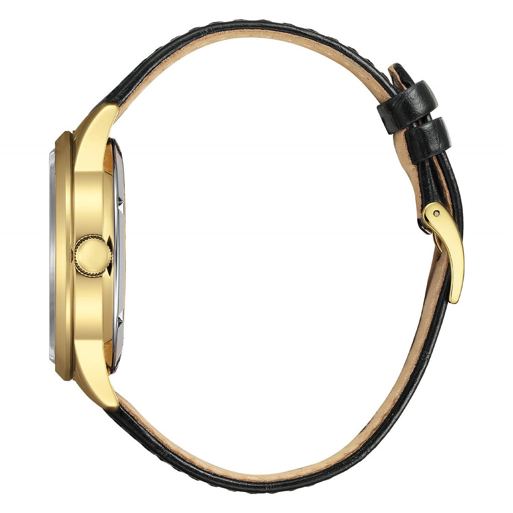 Orologio solo tempo Citizen uomo "OF" automatico in acciaio dorato e pelle NY4059-09A