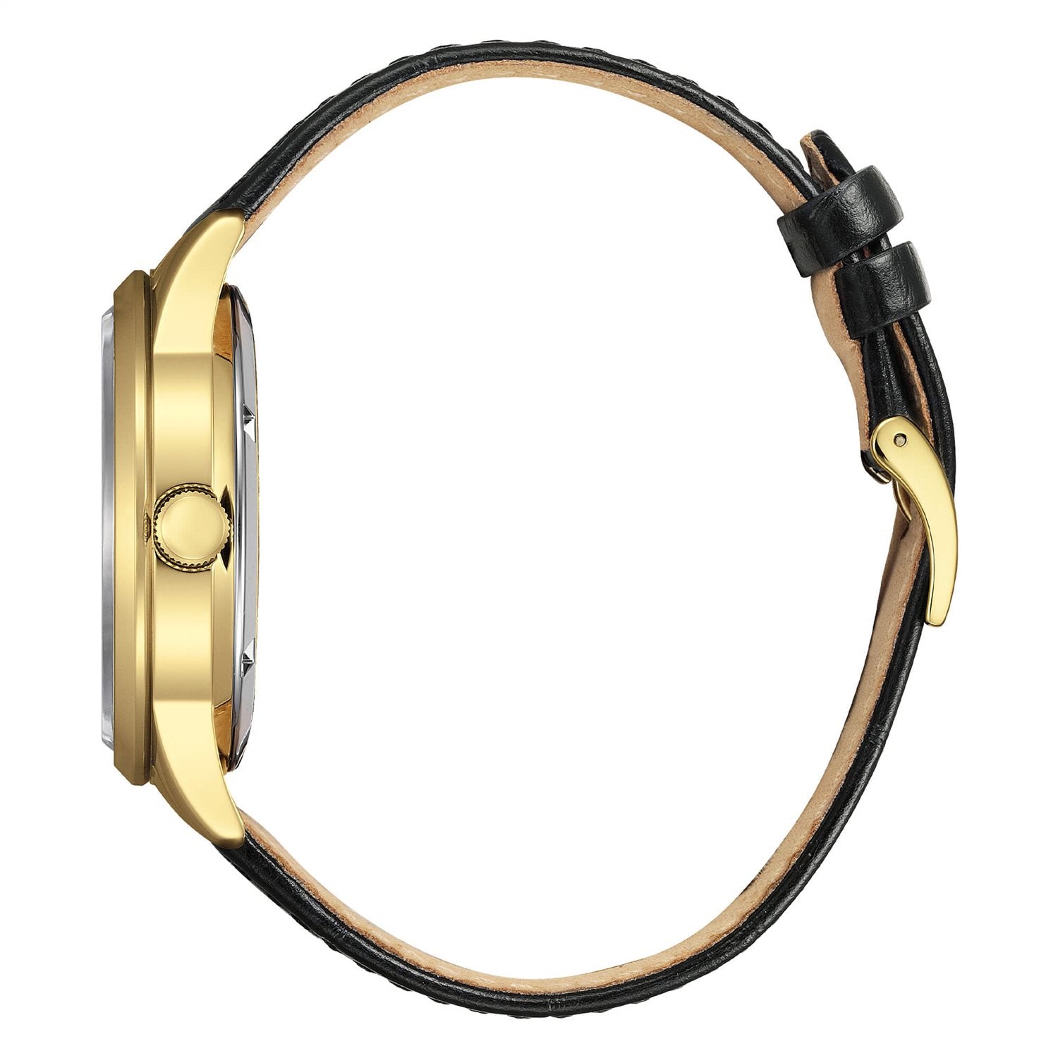 Orologio solo tempo Citizen uomo "OF" automatico in acciaio dorato e pelle NY4059-09A