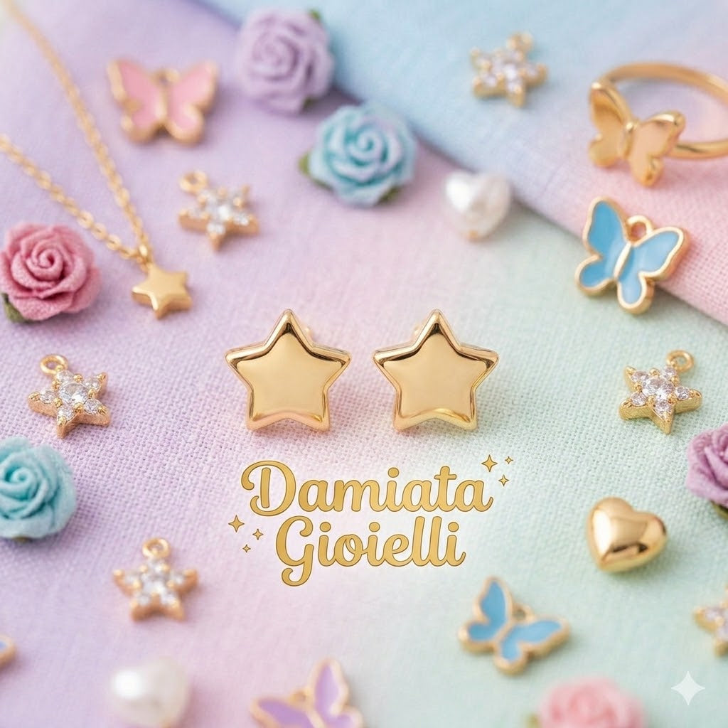 Orecchini che raffigurano delle stelle per bimba IGOLD in oro giallo O022OU