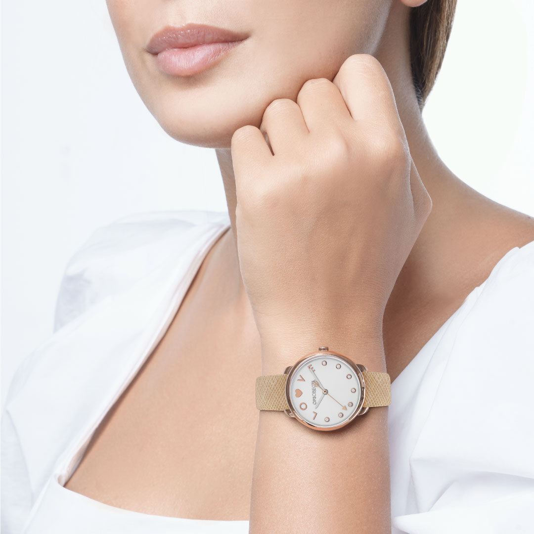 Orologio solo tempo Ops! donna in acciaio e pelle OPSPW-665