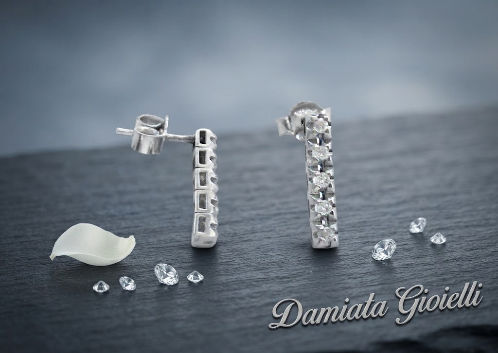 Orecchini pendenti donna Orelù in oro bianco e diamanti ref. 615/6/102/1