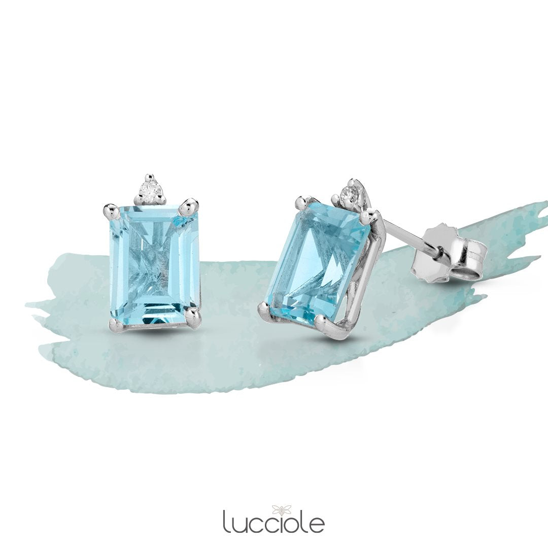 Orecchini donna Lucciole Gioielli in oro bianco, diamanti e topazi OR18KT1Q