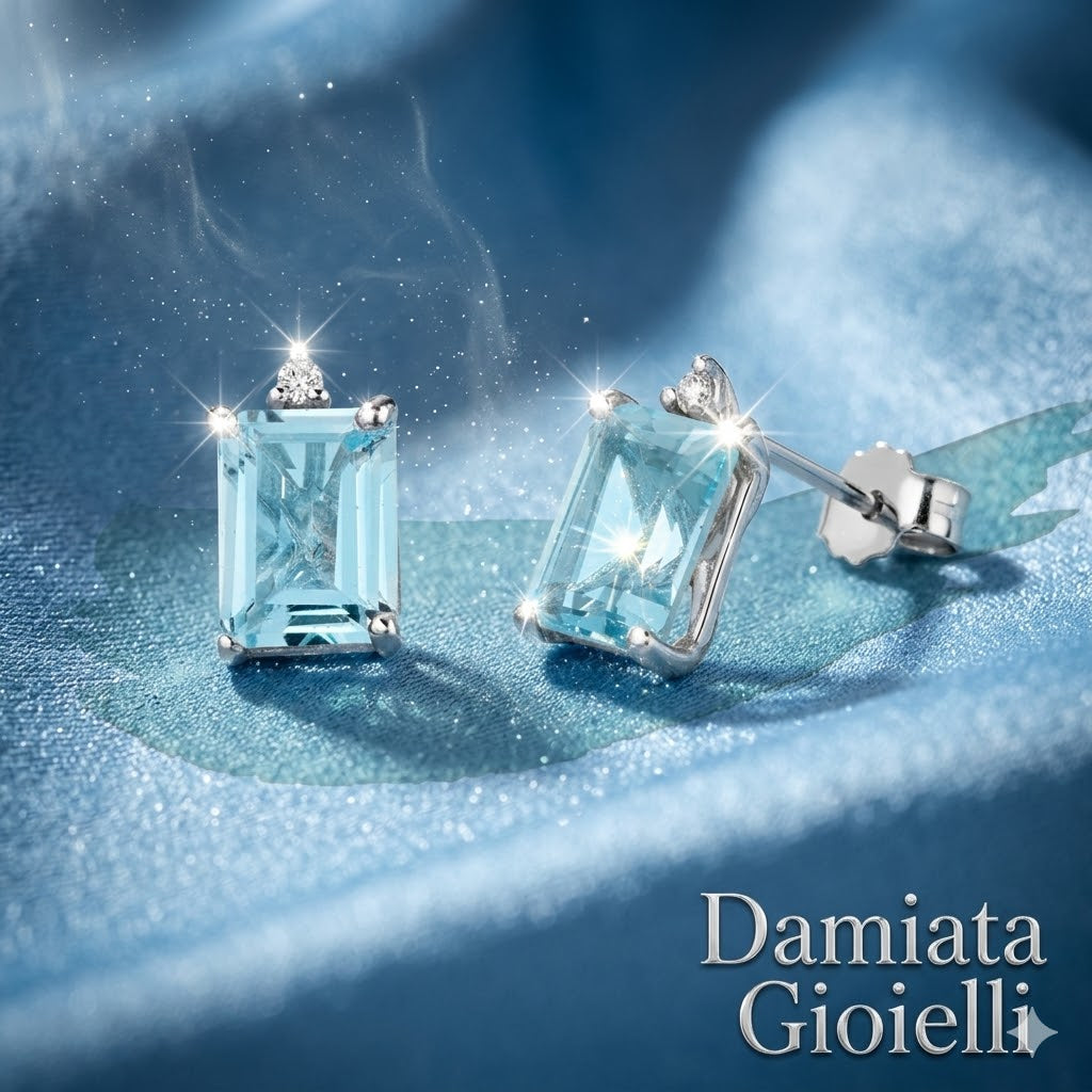 Orecchini donna Lucciole Gioielli in oro bianco, diamanti e topazi OR18KT2Q