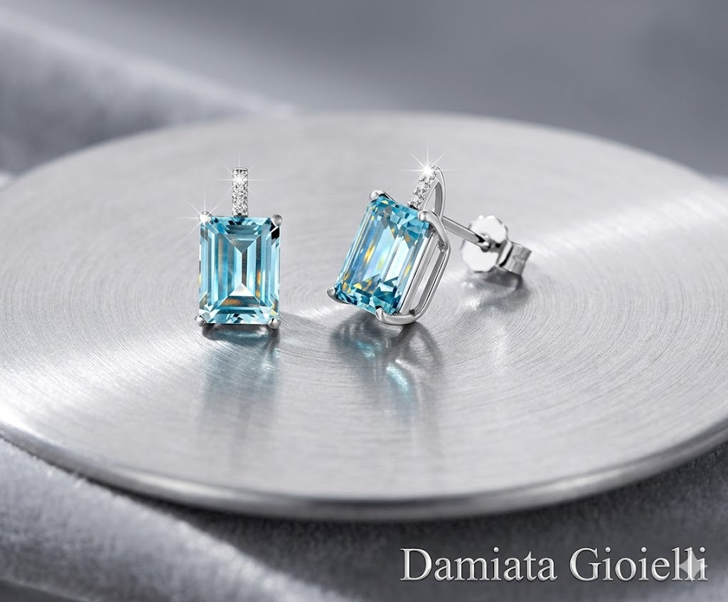 Orecchini donna Lucciole Gioielli in oro bianco, diamanti e topazi OR18KT3P3Q