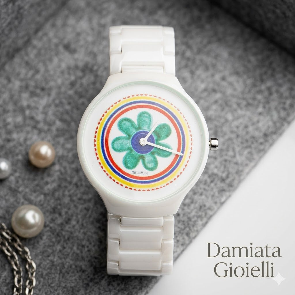 Orologio solo tempo Ceramiche De Simone donna collezione "ALICUDI" in ceramica OR1AL