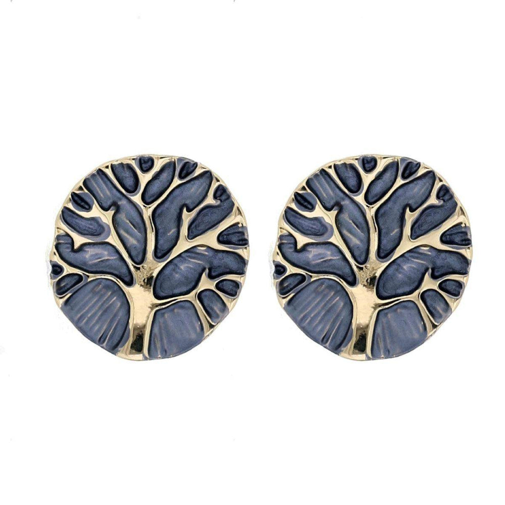 Orecchini albero della vita donna Marlù in ottone dorato e smaltato ORAM437BLU