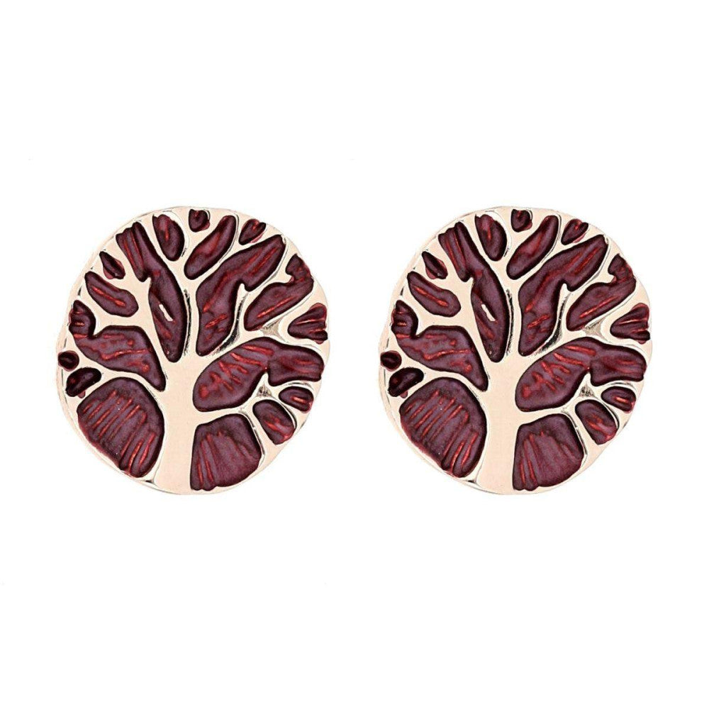 Orecchini albero della vita donna Marlù in ottone dorato e smaltato ORAM437BOR