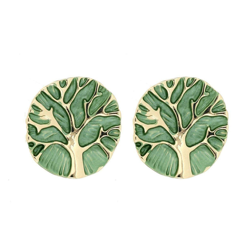 Orecchini albero della vita donna Marlù in ottone dorato e smaltato ORAM437VER