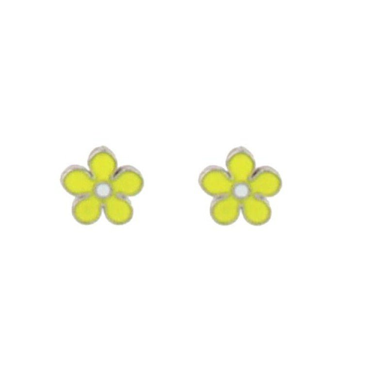 Orecchini fiore bambina Urania Preziosi in argento smaltato ORBABY017G