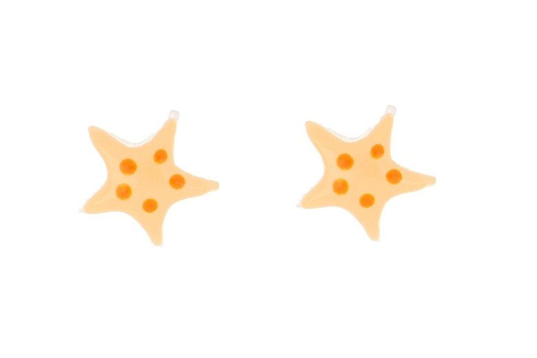 Orecchini stella marina bambina Urania Preziosi in argento smaltato ORBABY022AR