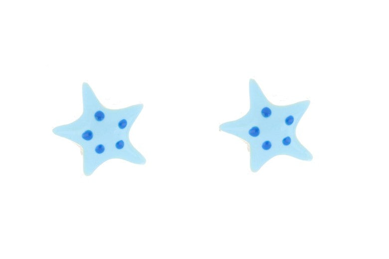 Orecchini stella bambina Urania Preziosi in argento smaltato ORBABY022AZ