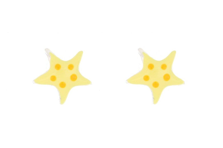 Orecchini stella marina bambina Urania Preziosi in argento smaltato ORBABY022GL